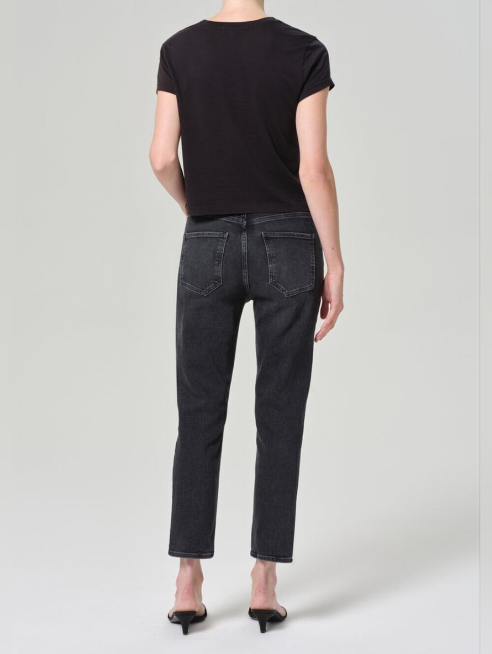 AGOLDE | Riley High Rise Straight Crop Jeans In Panoramic Washed Black - Picture 13 of 13